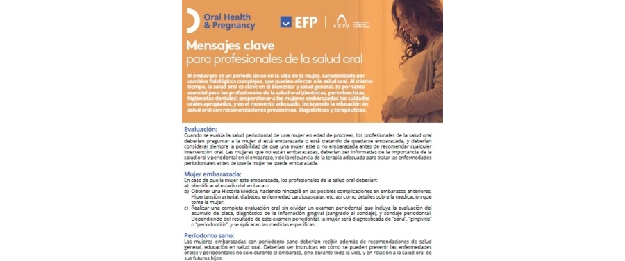 Mensajes clave profesionales salud oral mujer